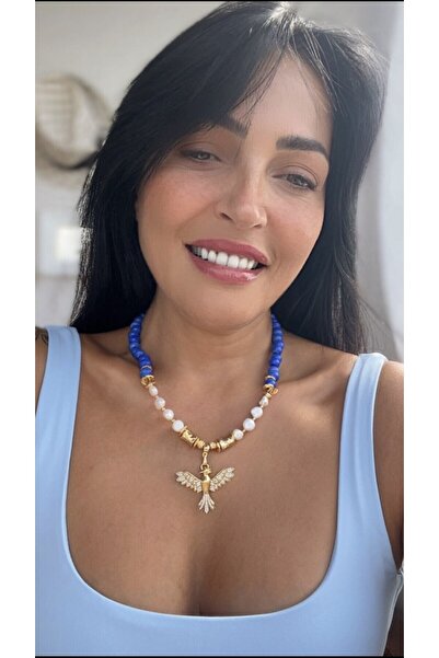 byebruketenci Doğal Gerçek Inci Ve Bodrum Boncuk, Anka Kuşu Detaylı Kolye