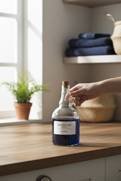 zezedesing Пляшка для миючого засобу (чорна) з грибоподібною кришкою, 1000 мл