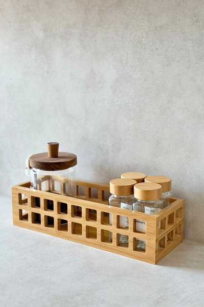 Dekorzdükkan منظم نموذج مثقوب من الخيزران