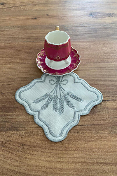 NAKIŞHAN Başak 100% Linen (Embroidered) Presentation-Grey 6 Pieces