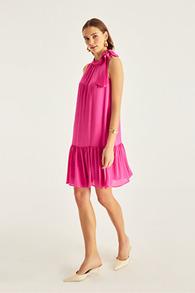 Naramaxx Yakası Bağlamalı Elbise