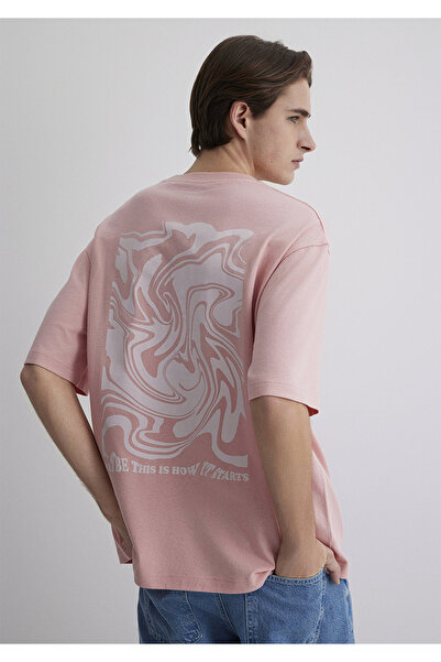 Mavi Back Printed Pink T-Shirt Relaxed Fit / Comfortable Cut 0612811-71019