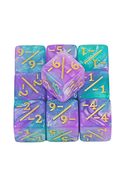 Choice K 10pcs/set Six Sided Dice Set D6 Counters +1/+1 and -1/-1 Set for Mat...