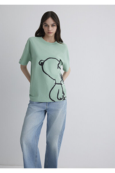 Mavi Joe Cool Printed Green T-Shirt Loose Fit / Loose Relaxed Cut 1613362 -71479