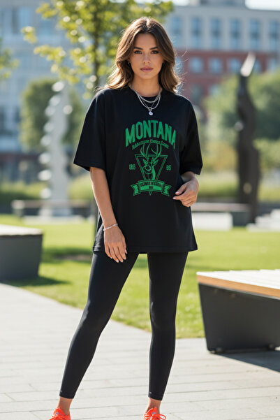 UNCİA OUTDOORS Μπλουζάκι Unisex Άνετο Μοντάνα με στάμπα Oversize