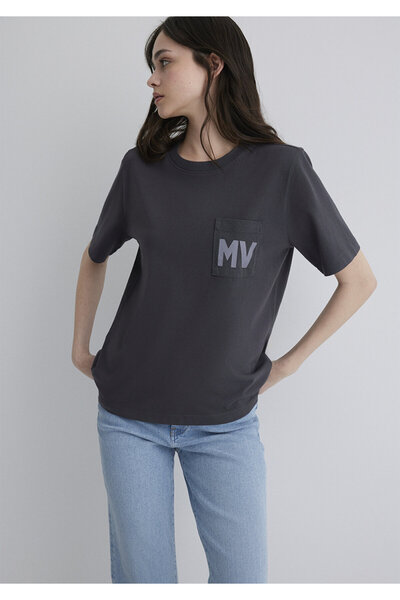 Mavi MV εμπριμέ ανθρακί μπλουζάκι κανονική εφαρμογή / κανονική εφαρμογή 1613152 -70087
