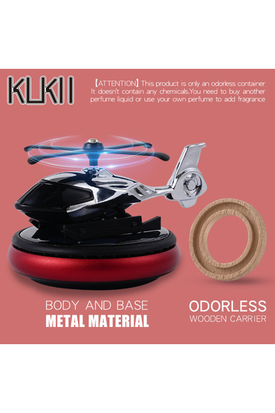 Choice Metal Red Odorless DIY Perfume Odorless car ornaments solar powered rotating helicopter air freshene