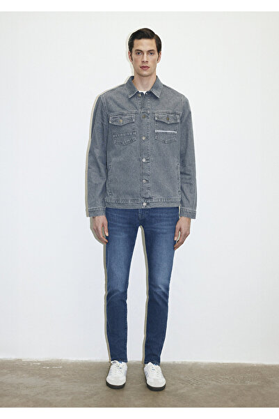 Mavi Loran Premium Blue Puslu Açık Gri Jean Ceket 0110003-86615