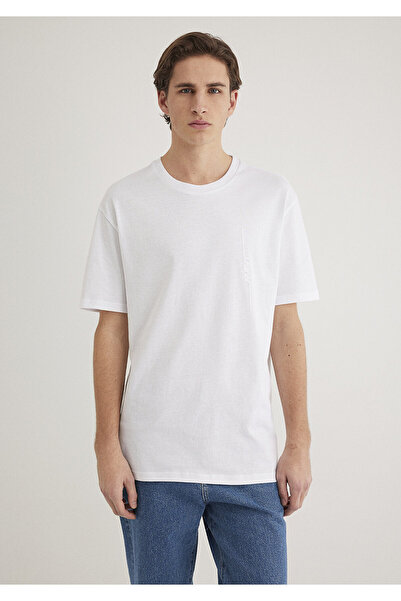 Mavi Λευκό μπλουζάκι με λογότυπο στην πλάτη με στάμπα Loose Fit / Loose Relaxed Fit 0611313 -620