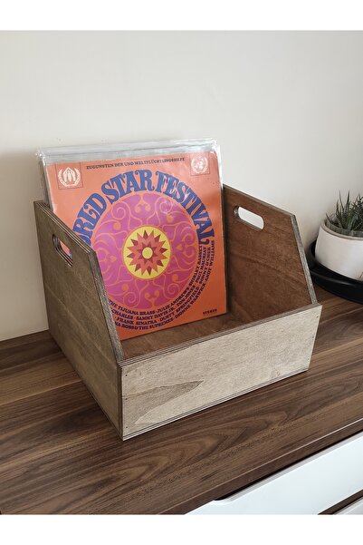 Limon Dekor Wooden Lp Record Box - Organizer Box - Wooden Lp Record Box