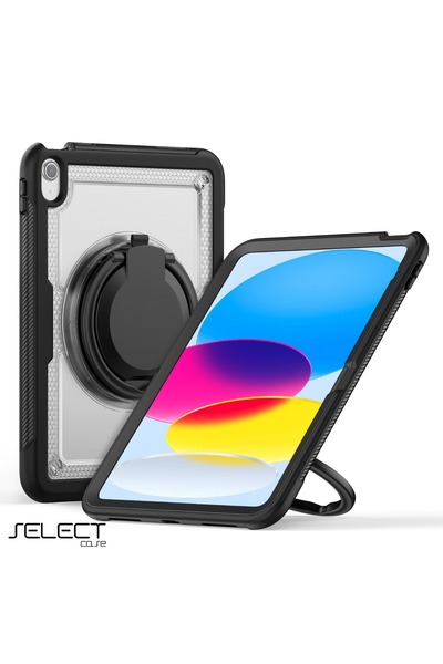 SELECT جراب مقاوم للصدمات لجهاز iPad 9th مقاس 10.2انش-تصميم آمن للأطفال مع حامل دوار 360 درجة وثيرمولاين