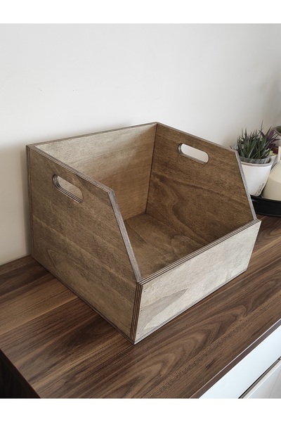 Limon Dekor Wooden Lp Record Box - Organizer Box - Wooden Lp Record Box