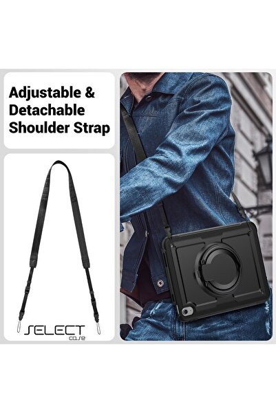 SELECT Shockproof iPad Case: 360° Protection, Thermoline Tech, Rotating Stand, iPad 10th Gen (10.9-inch).