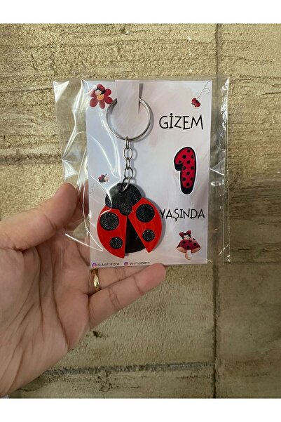 ip teknoloji3d Doğum Günü Uğur Böceği Anahtarlık 25 Adet