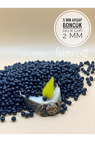 Fiolimore 5 mm Black Wooden Beads (25 Grams 315 Pieces) Hole Diameter 2 mm Ma...