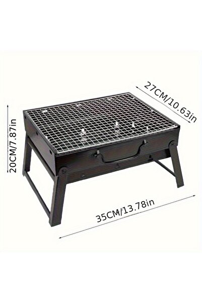 Choice 1 قطعة شواية فحم محمولة من الفولاذ المقاوم للصدأ مجموعة أدوات شواء صغي...