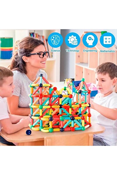 LIXADA 25 قطعة من مكعبات البناء المغناطيسية ثلاثية الأبعاد للأطفال - لعبة بناء مغناطيسية - بناء تعليمي STEM