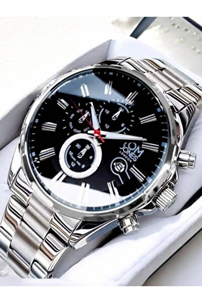 Tom Jones Marka Gümüş Renk 2 yıl Garantili Su Geçirmez Erkek Kol Saati