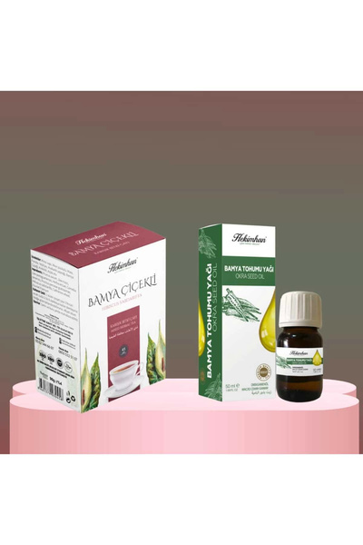 Çare Burada Bamya Çiçekli Bitki Çayı 40'lı ve Bamya Tohumu Yağı 50 ml