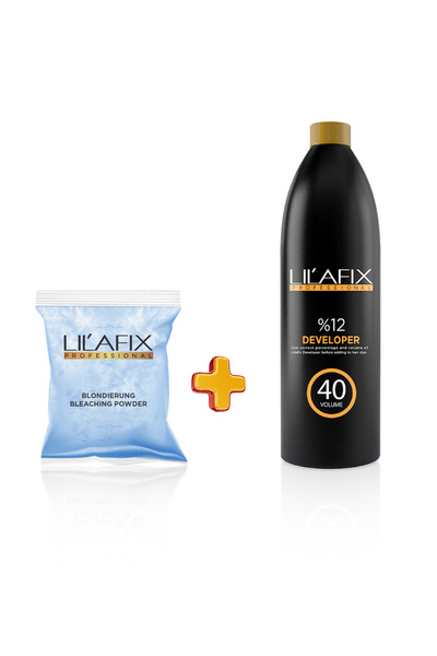 Lilafix Professional Lilafix 2'li Paket Oryal Mavi 500 gr - Oksidan 1000 ml 40V