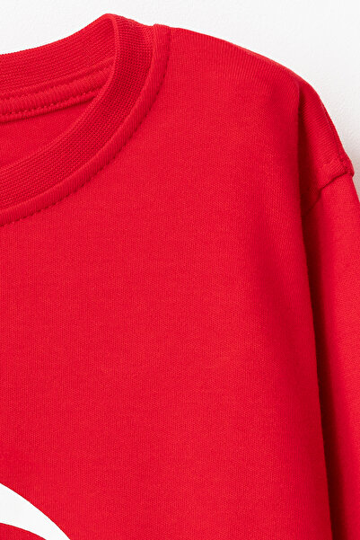 Banamio Ay Yıldızlı Türk Bayraklı Pamuklu Uzun Kollu Unisex T-shirt Body