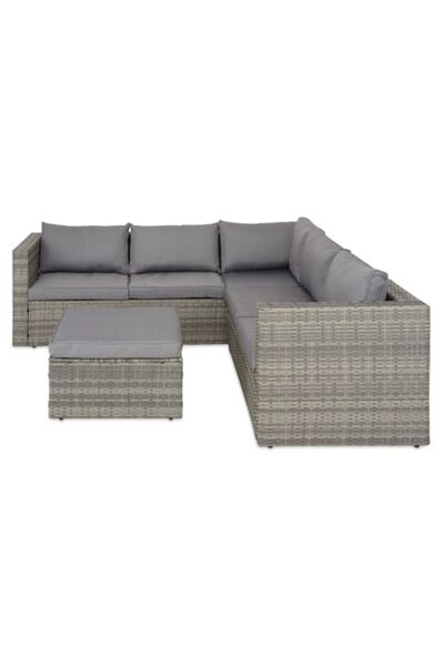 Maison Mex Set canapele de exterior/terasă BORELLO, 3 piese, 208x135x63.5cm, gri
