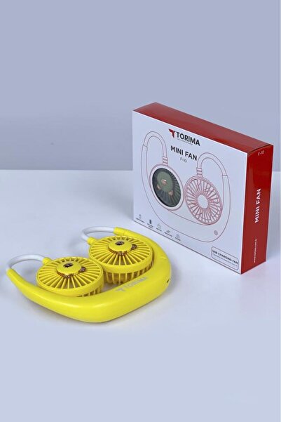Torima F-10 Sarı Eller Serbest Boyuna Asılabilir Şarjlı 3 Kademeli Vantilatör Klima Soğutucu Fan