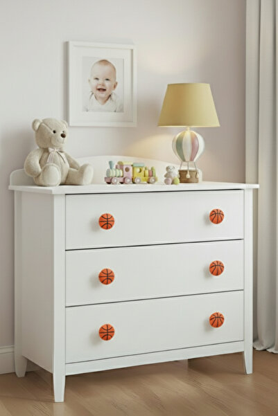 MegaVitrin Basket Ball Kids Room Furniture Handle - Polyester - Single Screw Cabinet and Drawer Handle