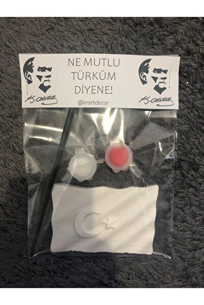 ER ART DECOR CUMHURİYET BAYRAMINA ÖZEL 10'LU BAYRAKLI TAŞ BOYAMA SETİ