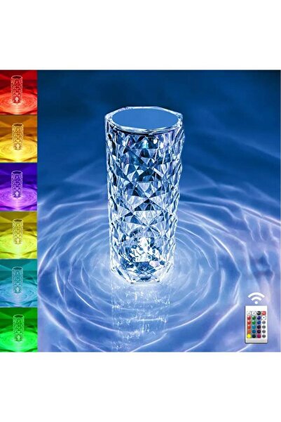 Torima LW-1 Projeksiyon Masa Lambası Kristal Elmas Led Dokunmatik Sensör Usb Şarj Restoran Masa Lambası
