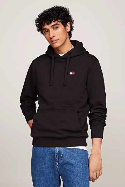 Tommy Hilfiger Erkek TJM REG BADGE HOODIE EXT Sweatshirt-Siyah