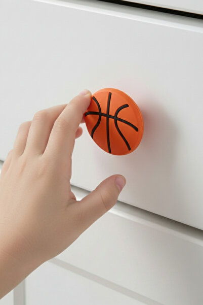MegaVitrin Basket Ball Kids Room Furniture Handle - Polyester - Single Screw Cabinet and Drawer Handle