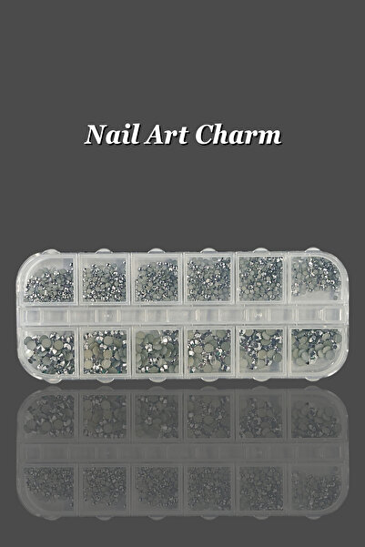 Easy Beauty 12'li Tırnak Süsleme - Nail Art Charm - Nail Art Süs Taşı - Prote...