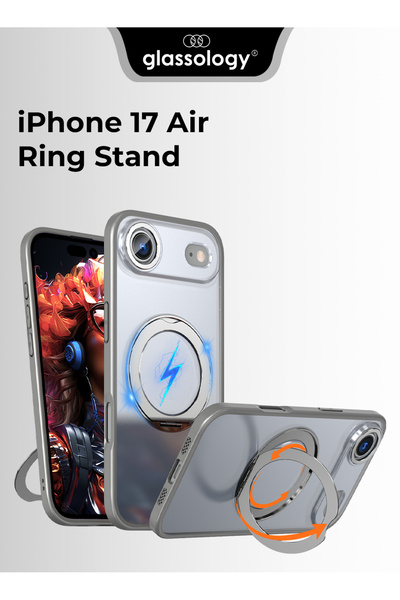 Glassology جراب مغناطيسي بحامل حلقي دوار 360 درجة متوافق مع iPhone 17 Air - ر...