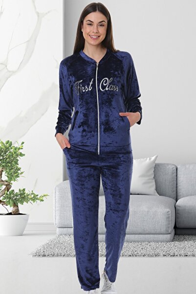 Bella Linda Σετ γυναικεία αθλητική φόρμα Soft Velvet Embroidered