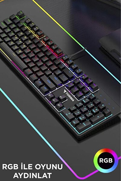 Torima TK-05 Kablolu Mekanik Blue Switch Rgb Işıklı Gaming Klavye Siyah