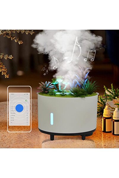 AutoFamily AUTO FAMILY Flame Cool Mist Humidifier – Ultrasonic Essential Oil Diffuser with Color-Changing LED