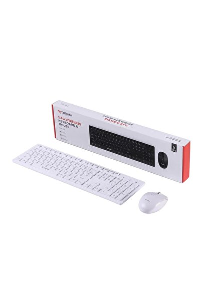 Torima Kablosuz Q Klavye Mouse Seti TMK-02 Beyaz