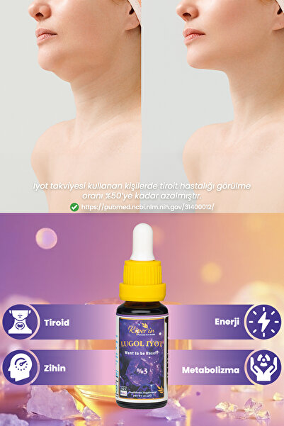 Kiperin Lugol İyot | %3 İyot & %6 Potasyum İyodür | Kaliteli İçerik | Pureness For Health İlkesi | 365 Damla