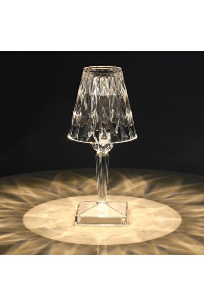 Torima Abajur Kristal Elmas Masa Lambası Led Işıklı Şarjlı Dokunmatik Akrilik Gece Lambası LW4
