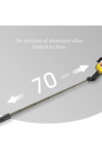 Torima L09 Profesyonel Işıklı Gimbal Öz Çekim Telefon Sabitleyici Video Çekimi Siyah