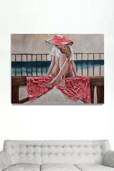 ColorVision Şapkalı Kız Kanvas Tablo 80x100 Cm