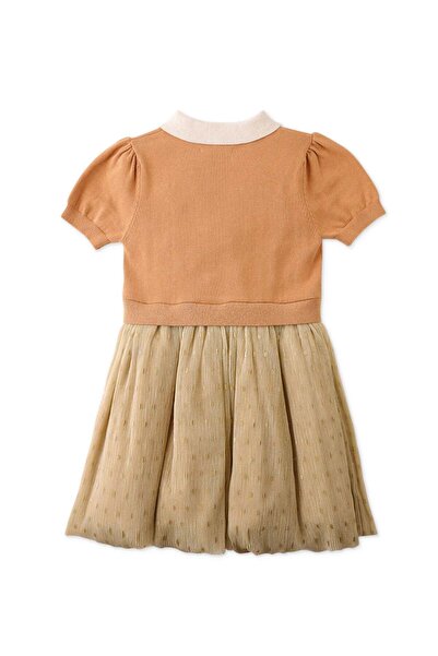 Gingersnaps Girls' Short Sleeve Dress with Front Bow Design