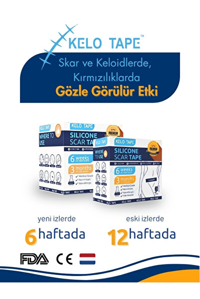 Kelo Tape Soft Silikon Bant Estetik Keloid Yanık Sezaryen Dikiş Ameliyat Izi Giderici 2cm X 3mt