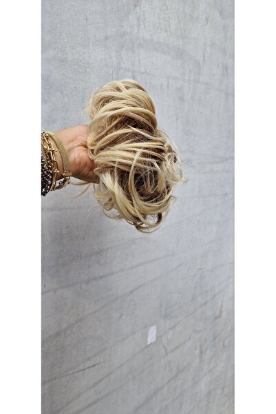 LOLLY PONY Wavy Bun Hair Clip Caramel Platinum with Sequins - 27t613