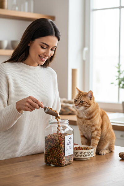 zezedesing Cat Food Storage Container Glass 3 Liters