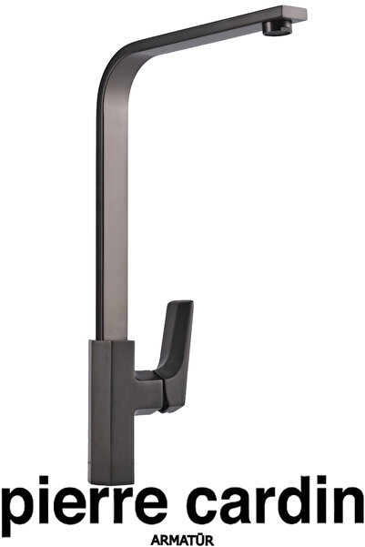 Pierre Cardin Molt Gun Metal Evye Armatürü – Dayanıklı Mutfak Evye Bataryası