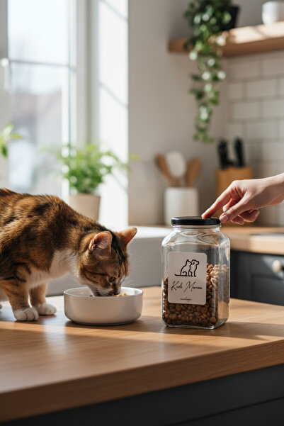 zezedesing Cat Food Storage Container Glass 3 Liters