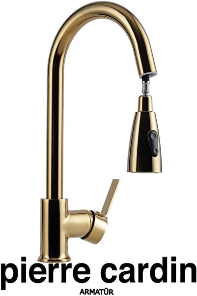 Pierre Cardin Loop Altin Spiralli Evye Armatürü – Dayanıklı Mutfak Evye Batar...