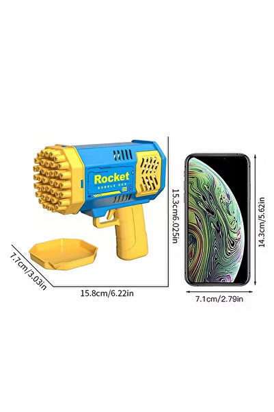 Choice آلة فقاعة ضوئية رغوية ضخمة محمولة باليد مكونة من 40 حفرة باللون الأزرق، ألعاب كهربائية للأطفال بدون بطارية